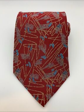 Vintage Yves Saint Laurent Silk Tie Italy Abstract Graphic